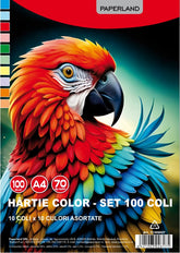 Hârtie Color A4, 100 buc/set, 70g/mp, Paperland